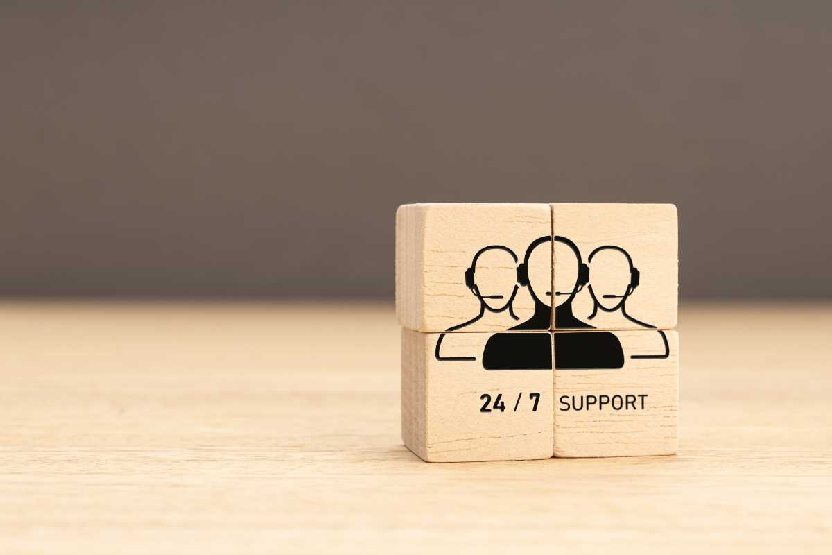 24-7 customer support concept